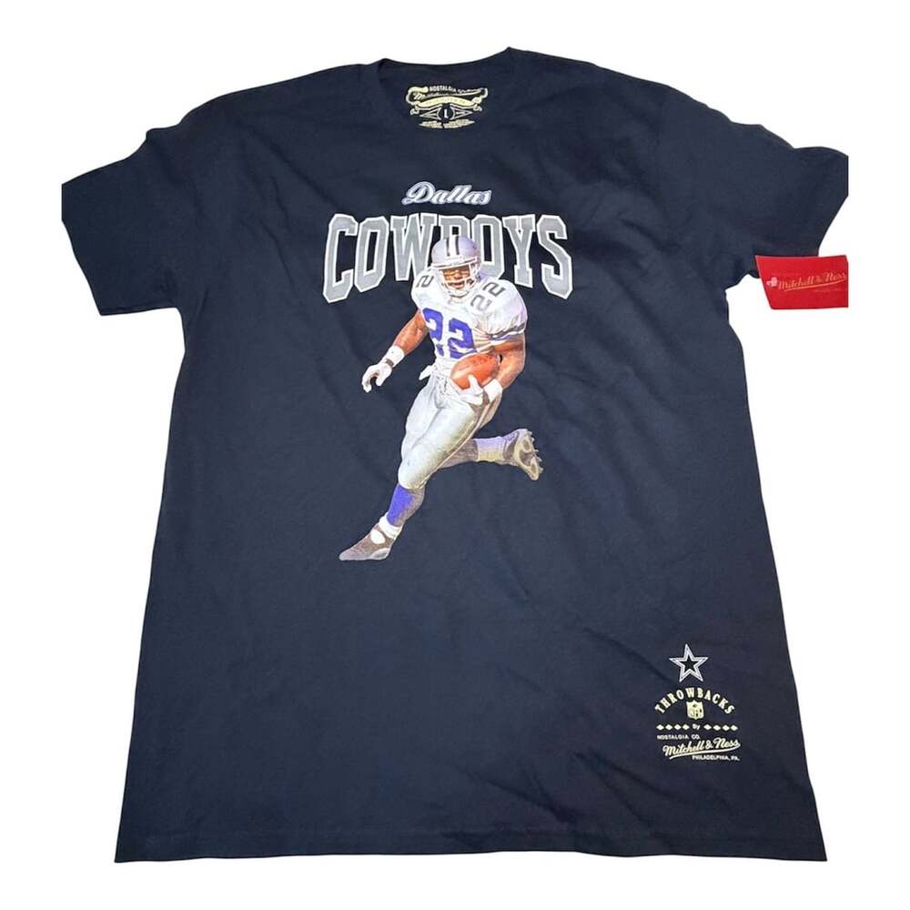Mitchell & Ness Dallas Cowboys Emmitt Smith T-Shirt Size L Navy Blue